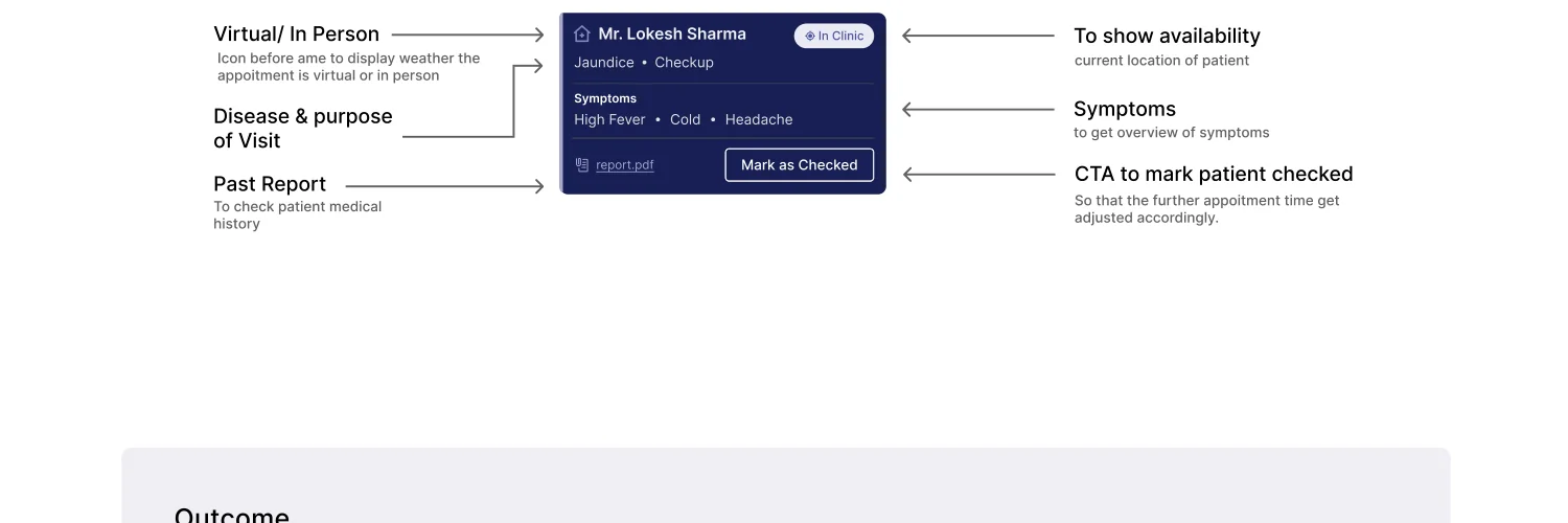 Appointment widget — The patient card, split by visit type