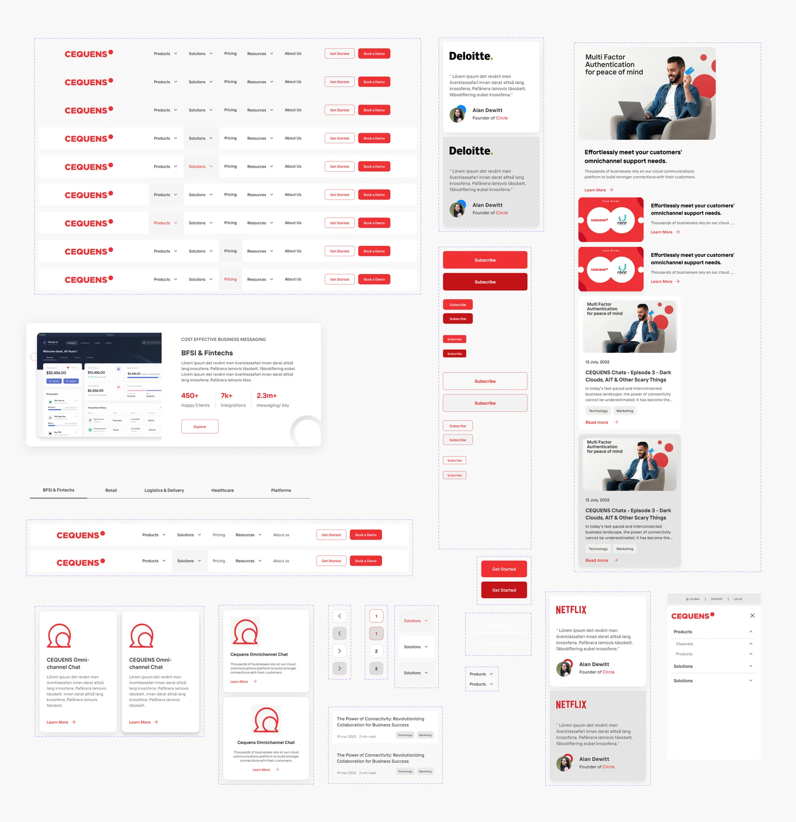 Every template and component on one board, ready for engineering handoff