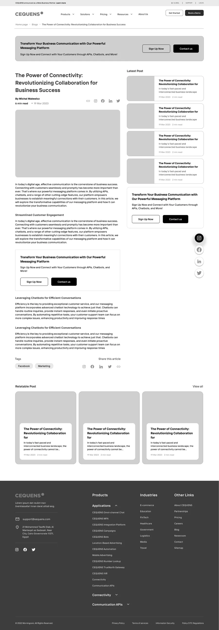 CEQUENS — Article template