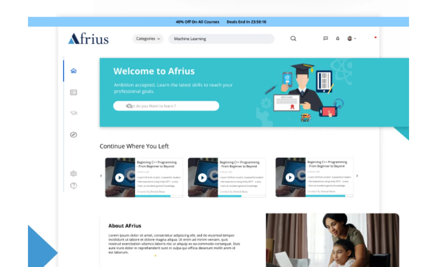 Afrius — interface designed by Tagthose