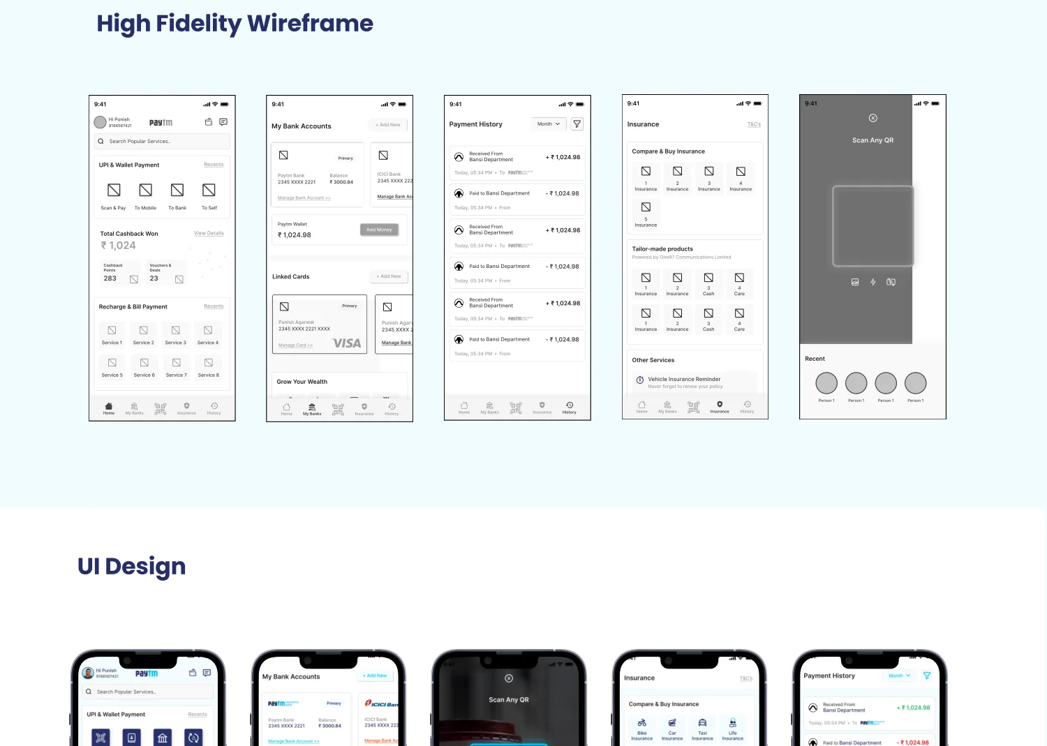 Paytm — interface designed by Tagthose