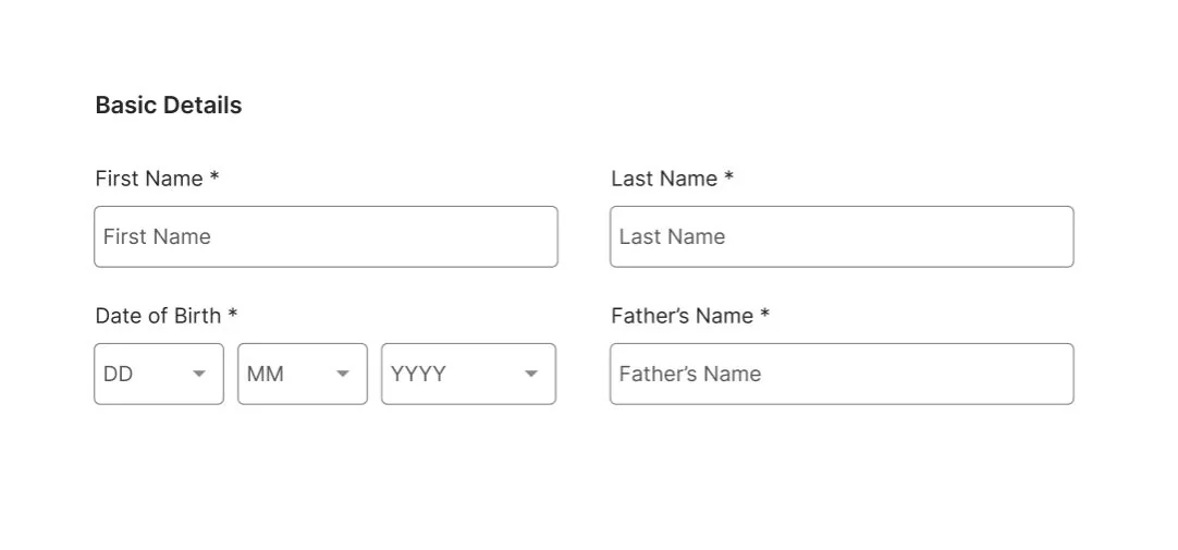Travel booking — Two columns — denser, good for paired fields