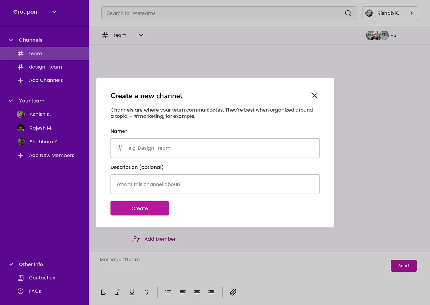 Weteams — Channels, created where they belong