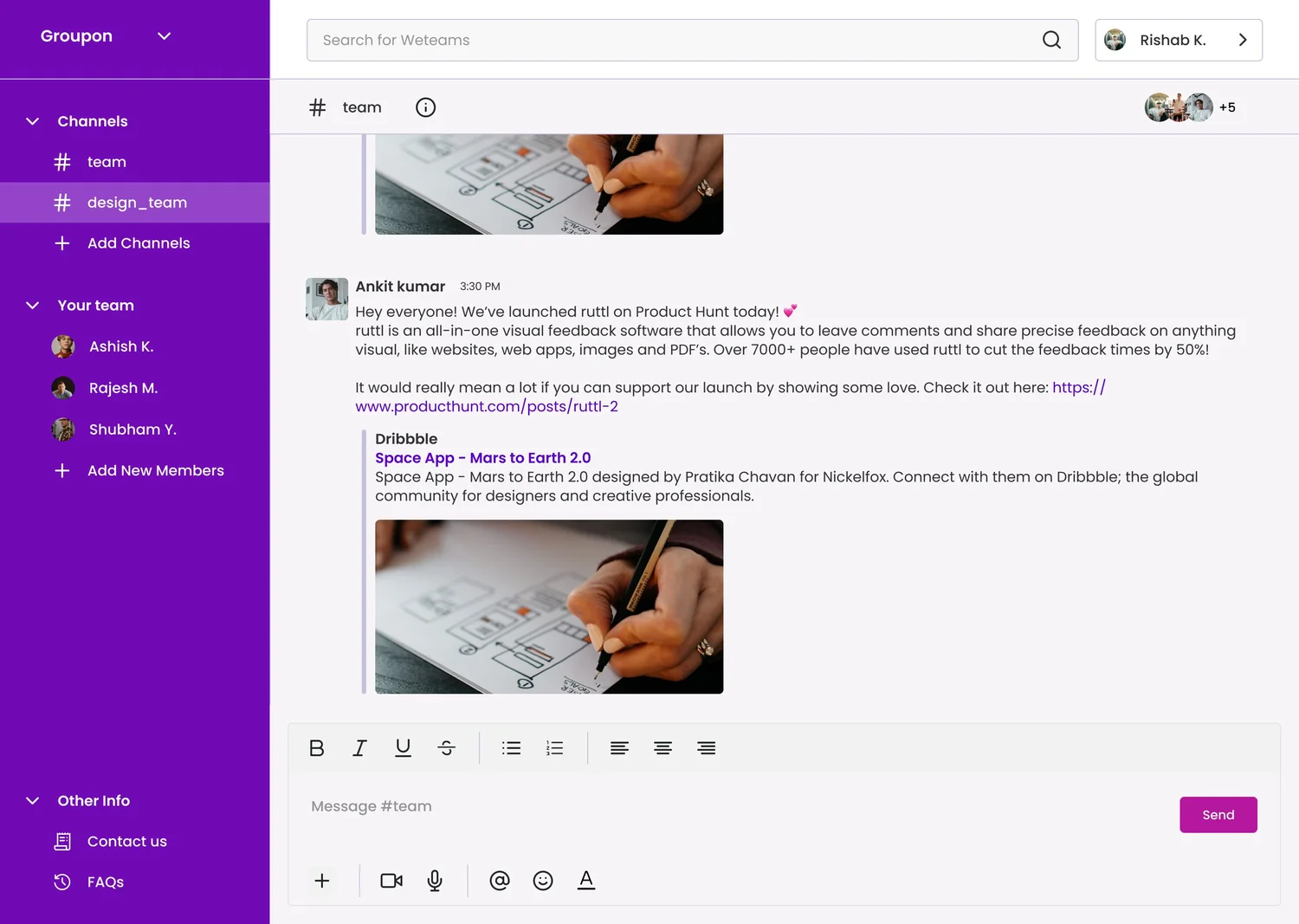 Weteams — Messaging, in context